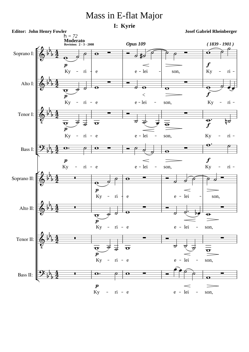 Mass in Eb (Cantus Missæ) (1878)