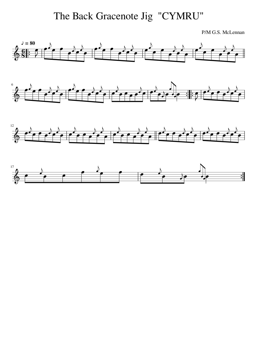 The Back Gracenote Jig CYMRU