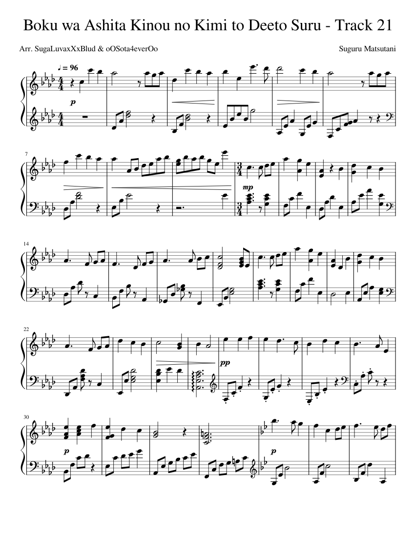 Boku wa Ashita Kinou no Kimi to Deeto Suru - Track 21