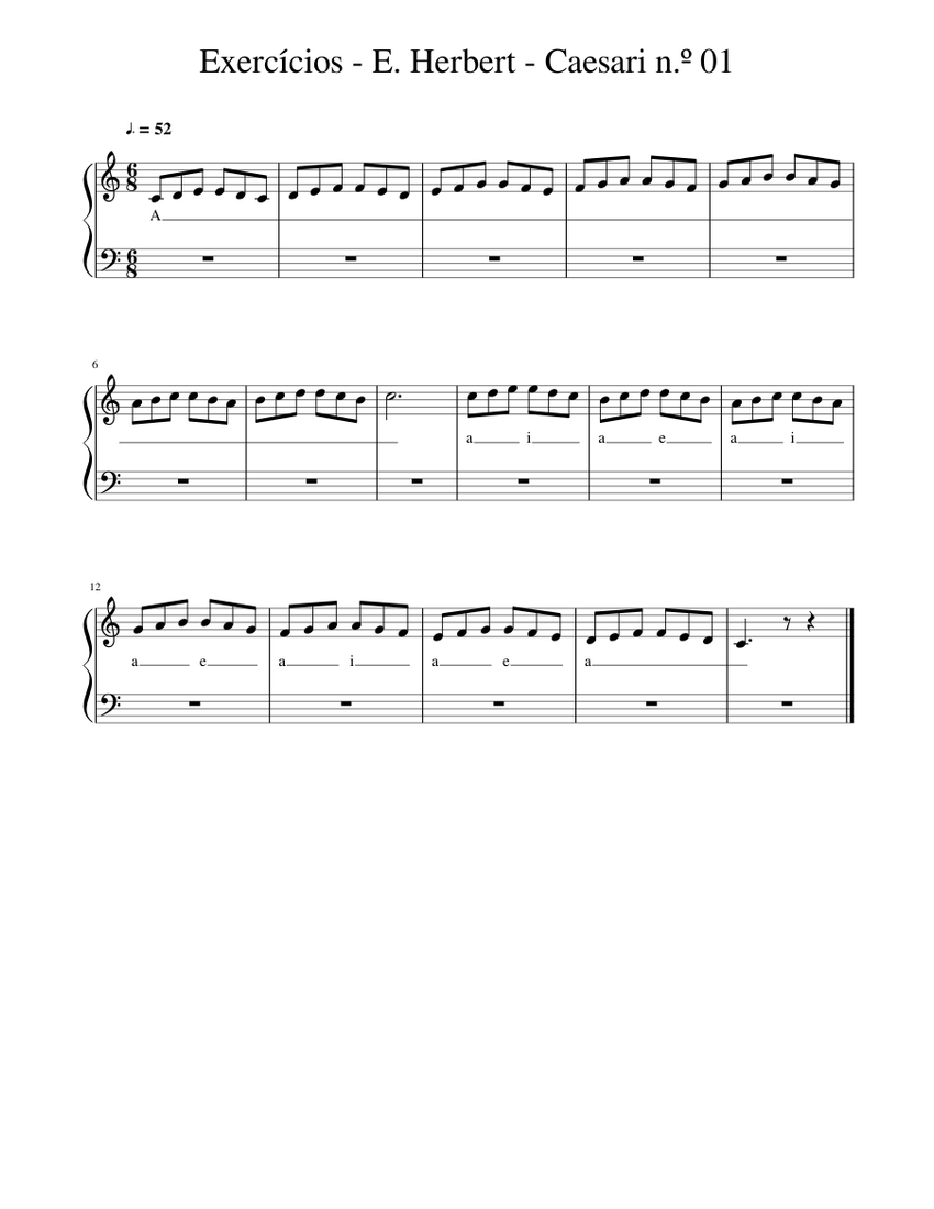 Exercicios E Herbert Caesari N º 01 Sheet Music For Piano Solo Musescore Com