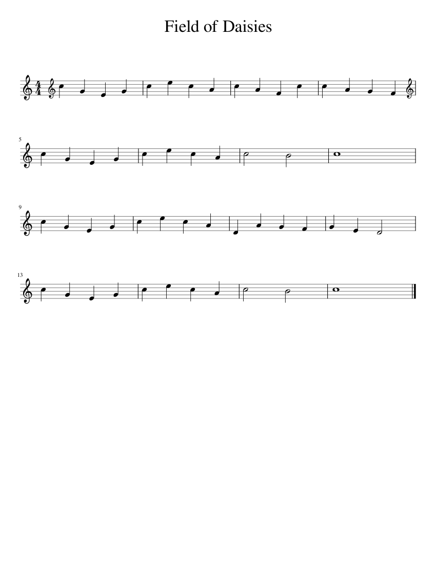 Field_of_Daisies Sheet music for Piano (Solo) Easy