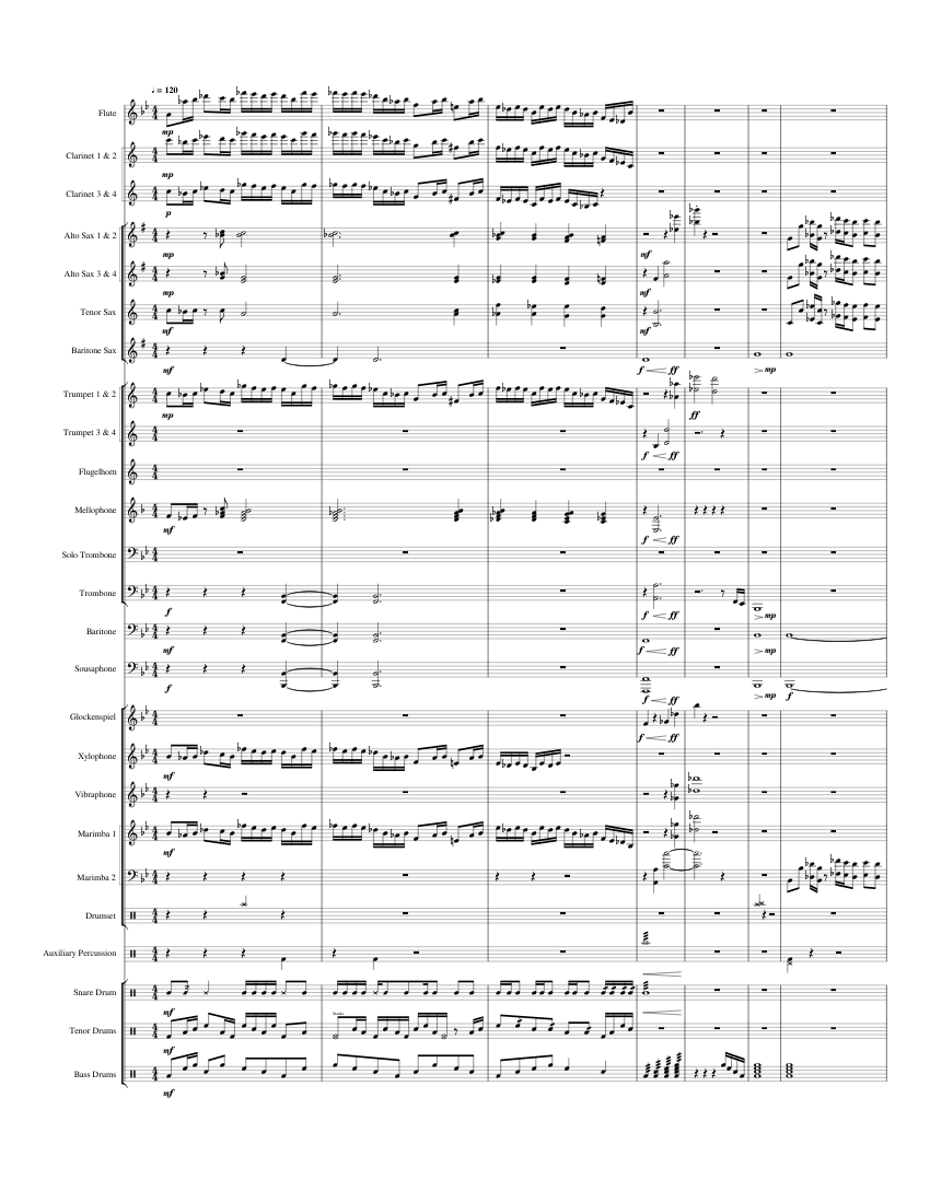 Fly or die Sheet music for Trombone, Tuba, Flugelhorn, Flute & more  instruments (Mixed Ensemble) | Musescore.com