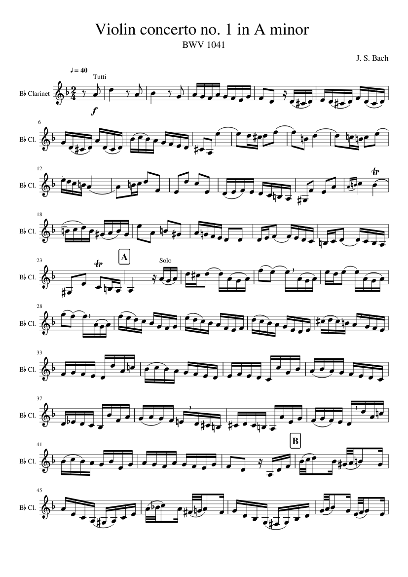 Violin Concerto in A minor BWV 1041