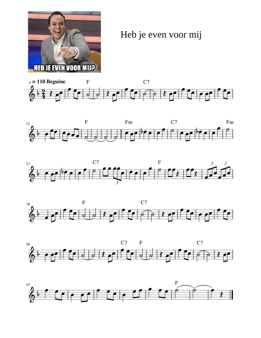 Heb je even voor mij Sheet