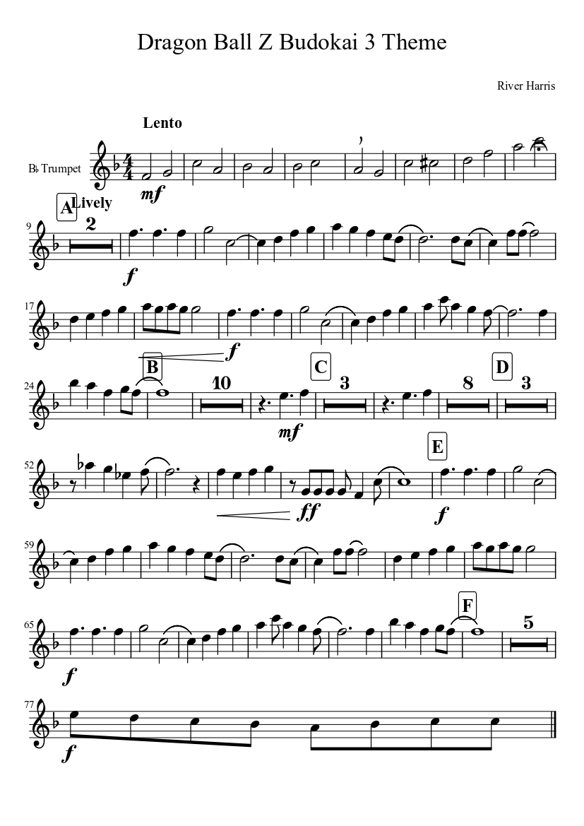 Dragon Ball Z Budokai 3 Theme Sheet music for Trumpet other (Solo) |  Musescore.com