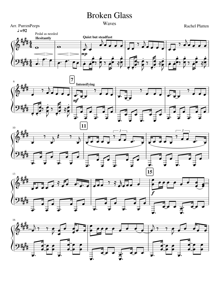 Broken Glass - Rachel Platten Sheet music for Piano (Solo) | Musescore.com