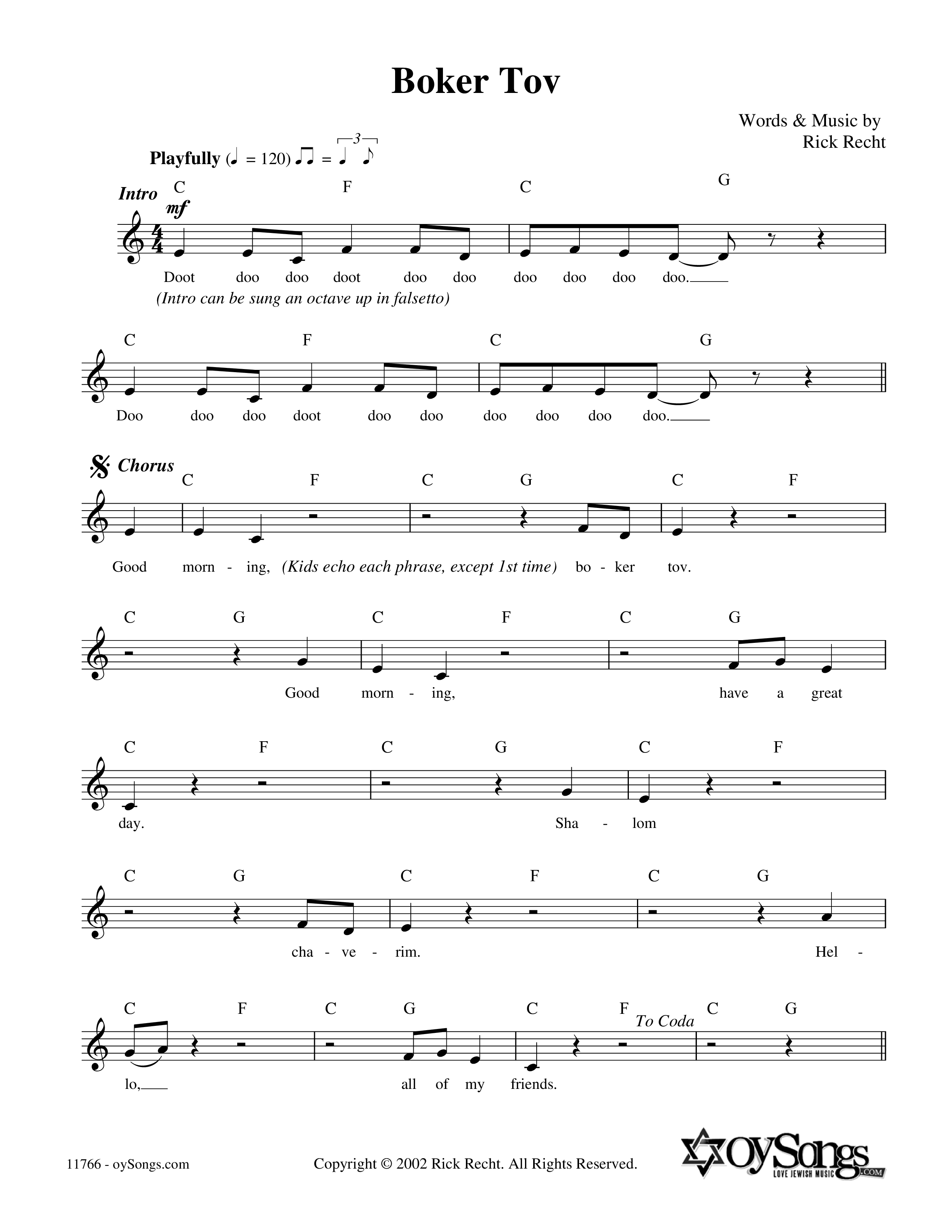 Boker Tov Sheet Music For Vocals By Rick Recht Official MuseScore boker-tov-sheet-music-for-vocals-by-rick-recht-official-musescore