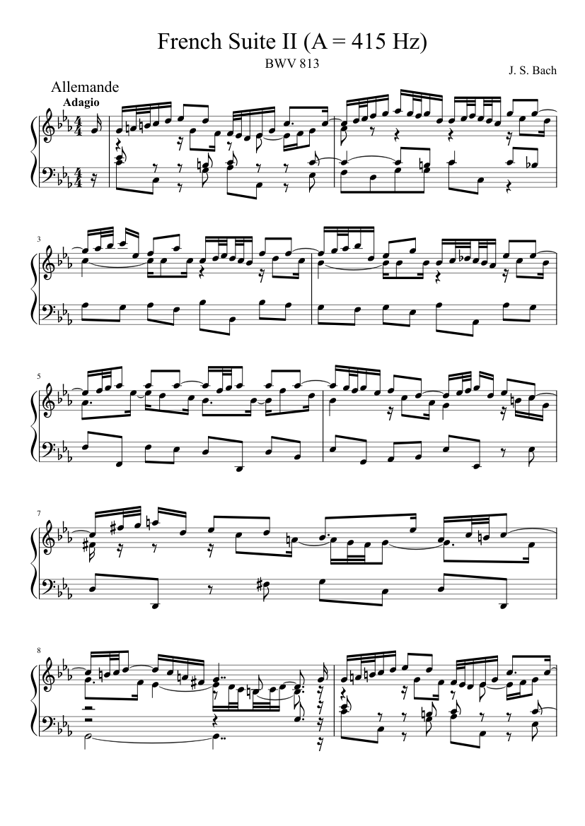 French Suite No.2 in C minor BWV 813