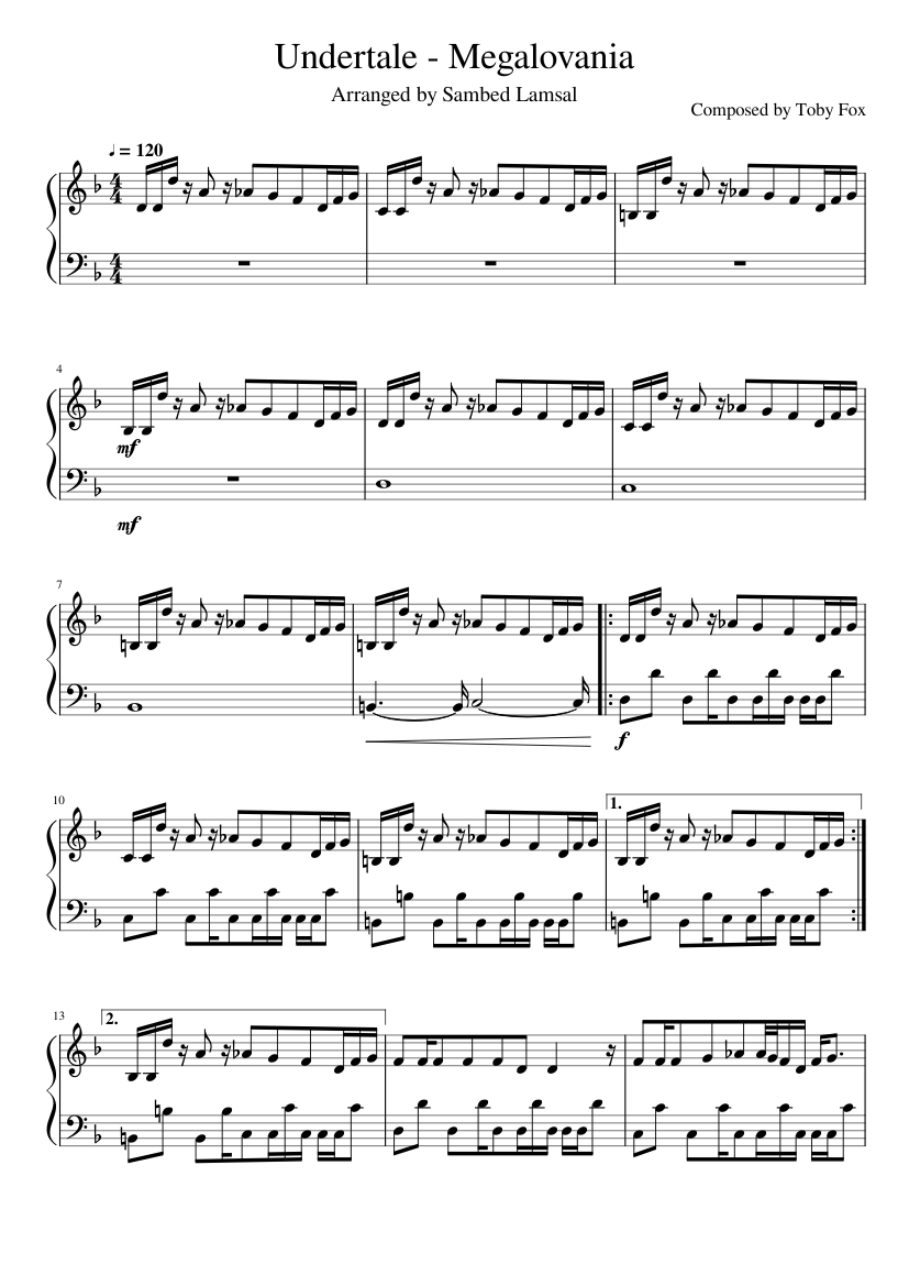 Undertale - Megalovania (Piano)