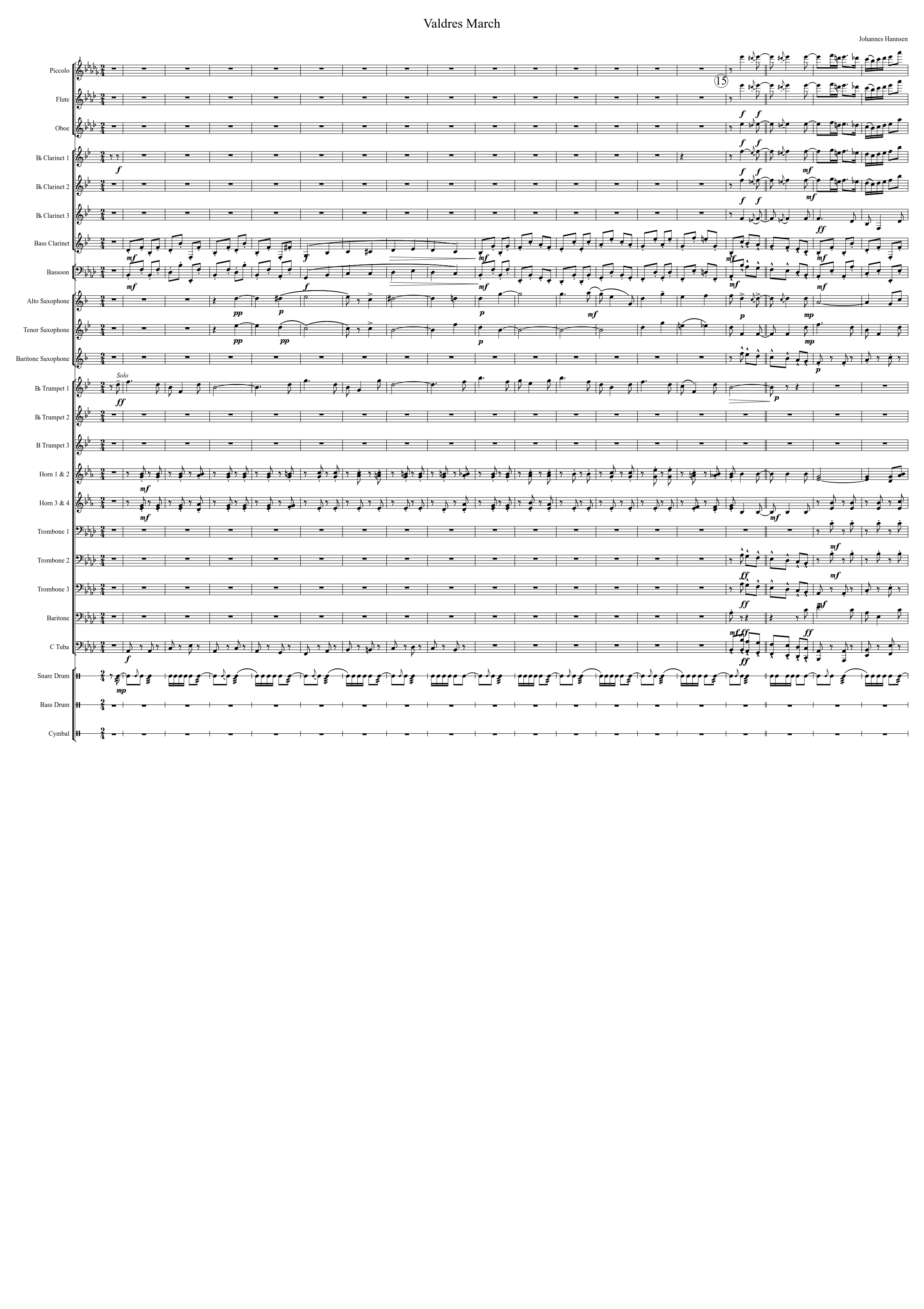 Valdres March Sheet Music For Trombone Flute Tuba Oboe More Instruments Mixed Ensemble Musescore Com