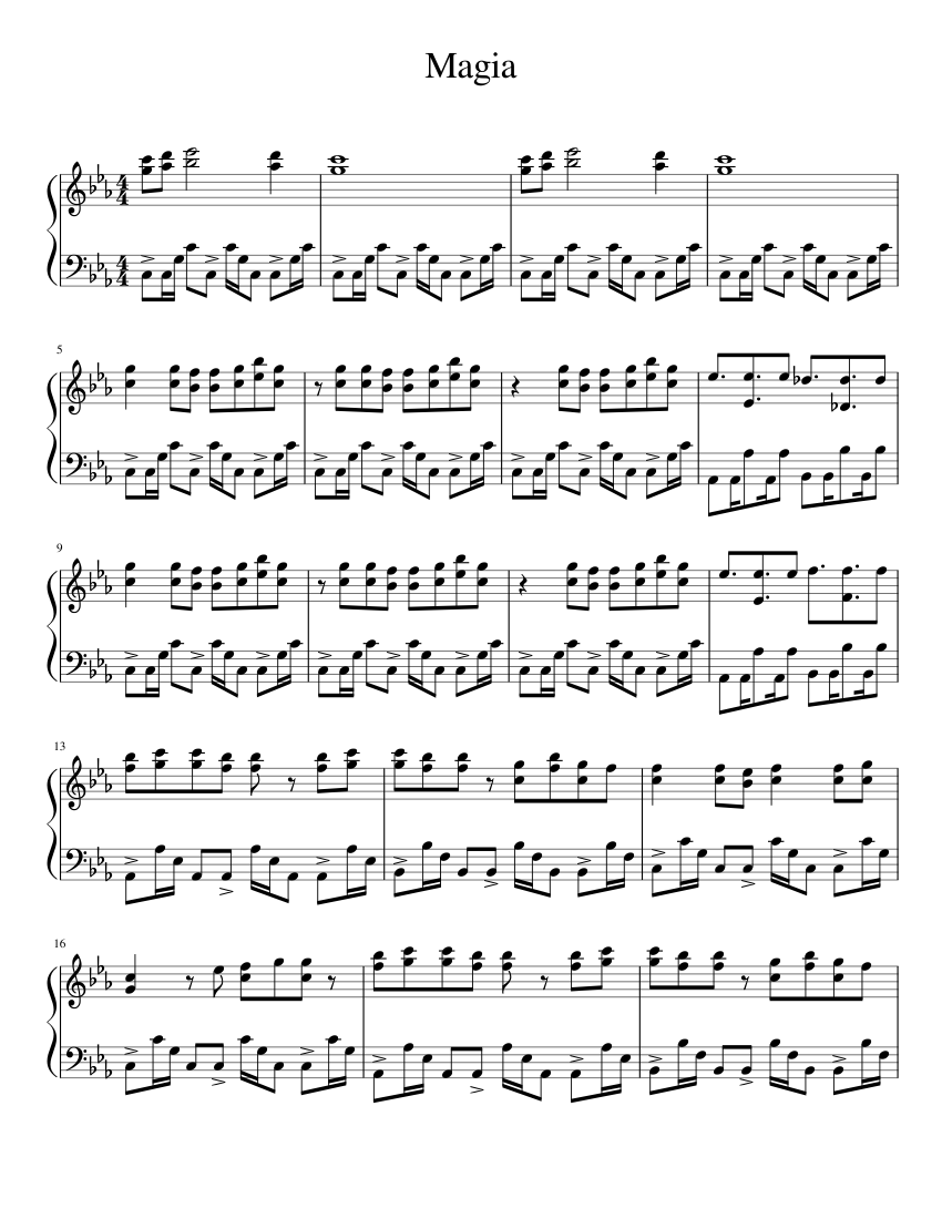 Magia - Madoka Magica ED Sheet music for Piano (Solo) | Musescore.com