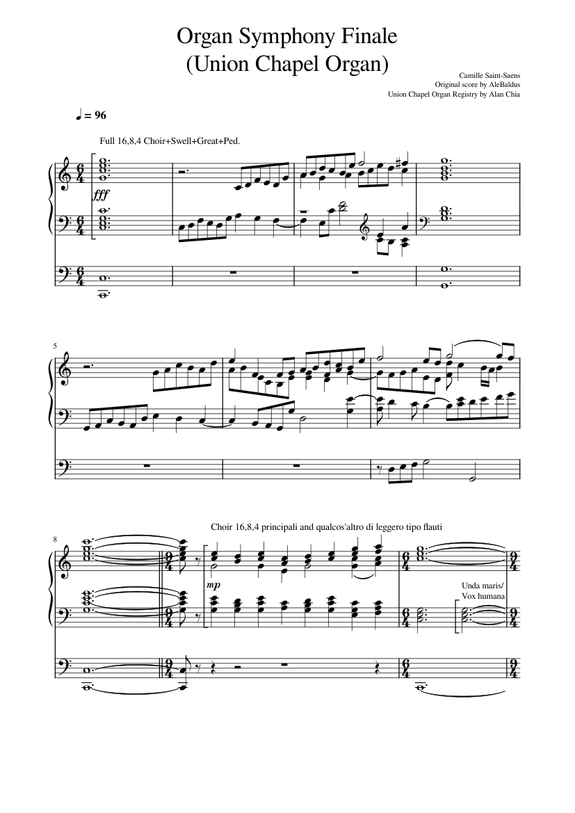 Organ Score Organ Symphony Finale Sheet Music for Organ (Solo) | MuseScore.com