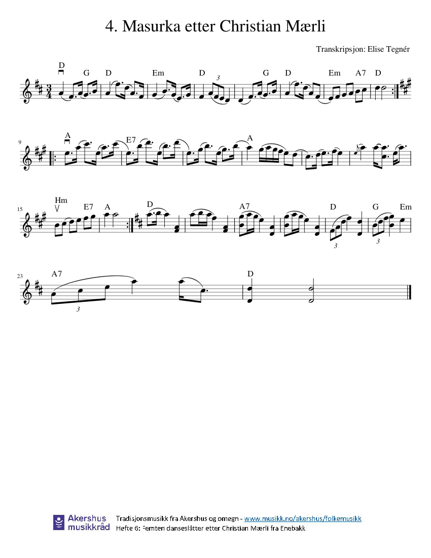 4. Masurka etter Christian Mærli