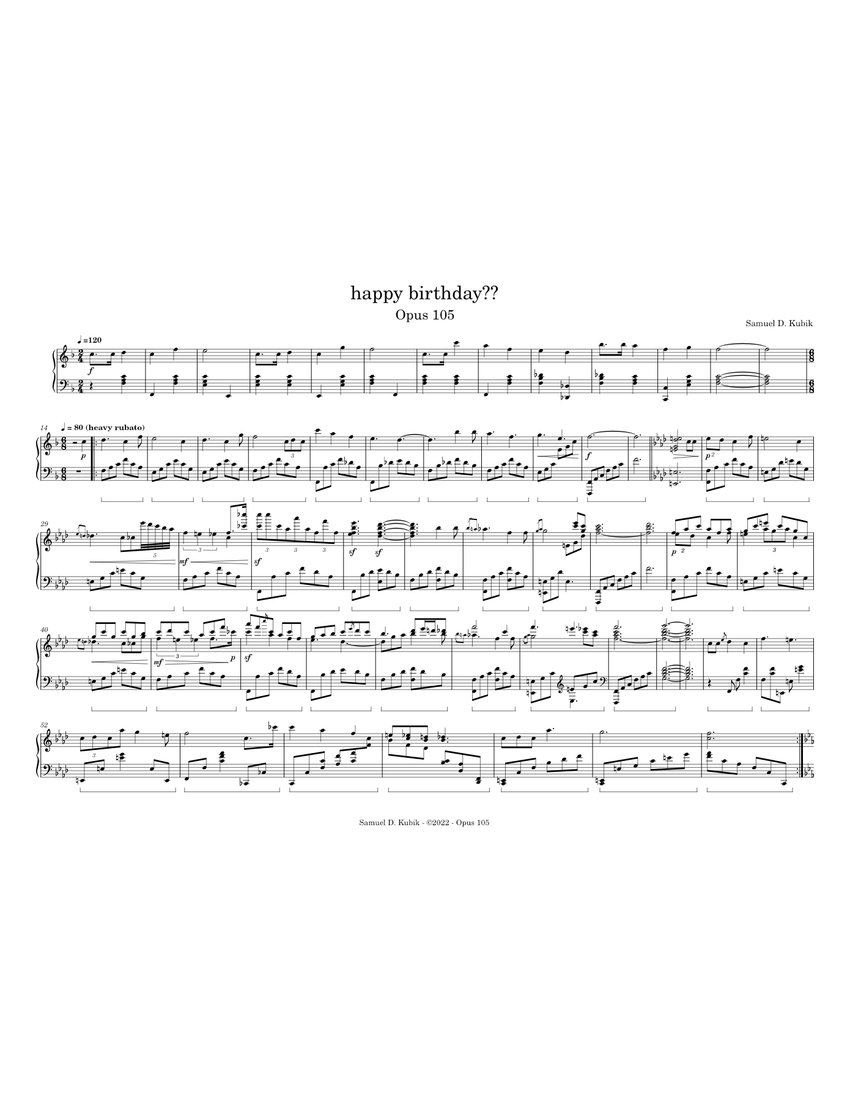 Happy Birthday to You – Misc Traditional happy birthday? Sheet music ...