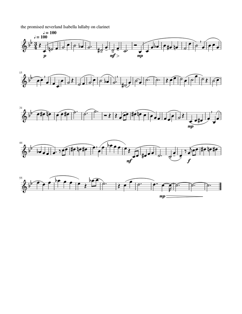 Isabella's Lullaby on (The Promised Neverland) Sheet music for