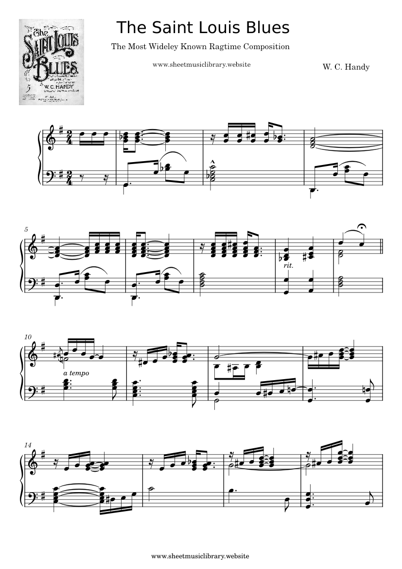 The Saint Louis Blues – by W. C. Handy (The Most Wideley Known Ragtime ...
