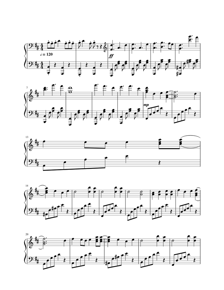 Silhouette Naruto Opening Sheet music for Piano (Solo)