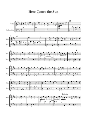 Free Here Comes The Sun by The Beatles sheet music | Download PDF or print  on Musescore.com