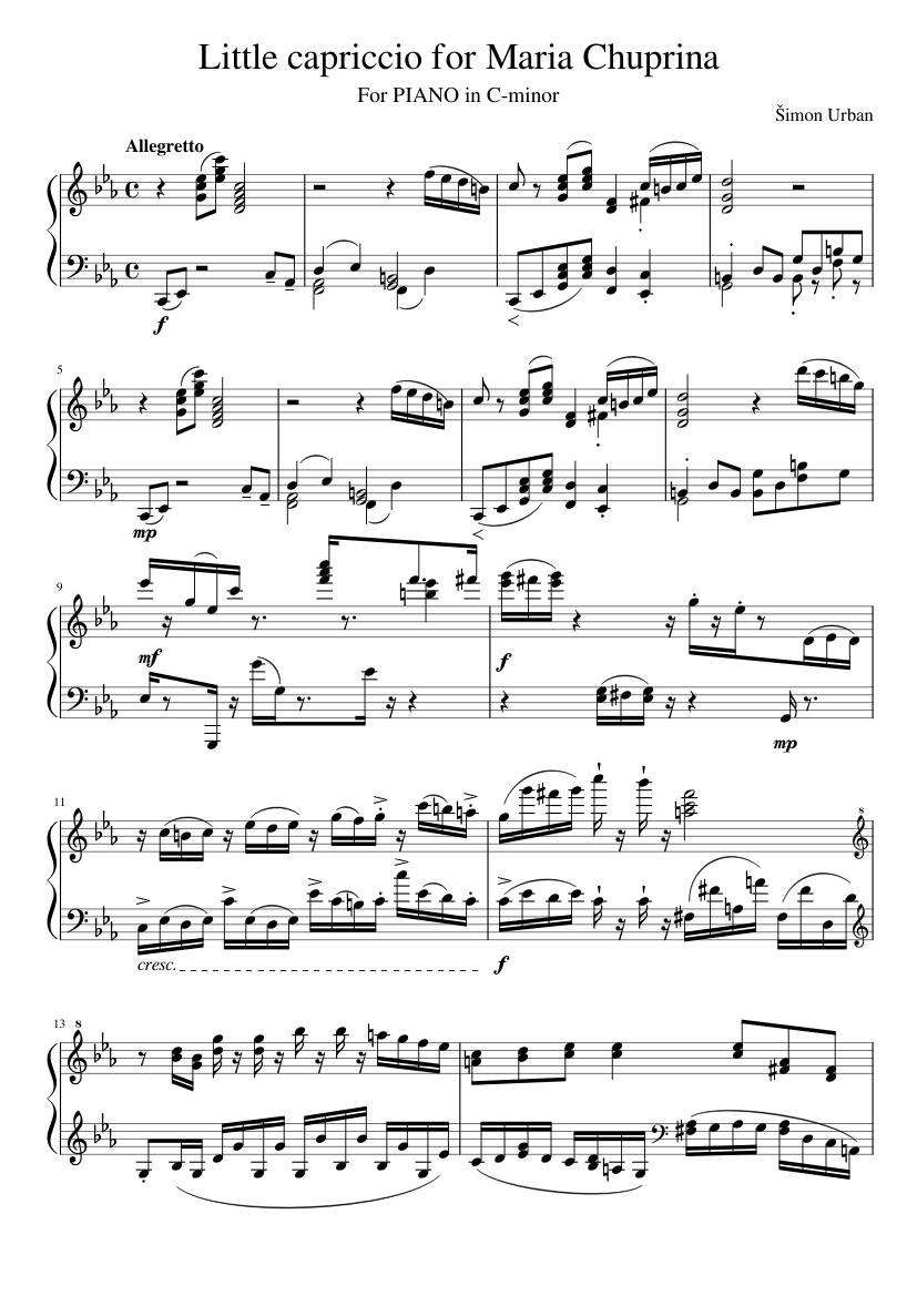 Capriccio for Maria Chuprina in C-minor/PIANO PIECE NO.1