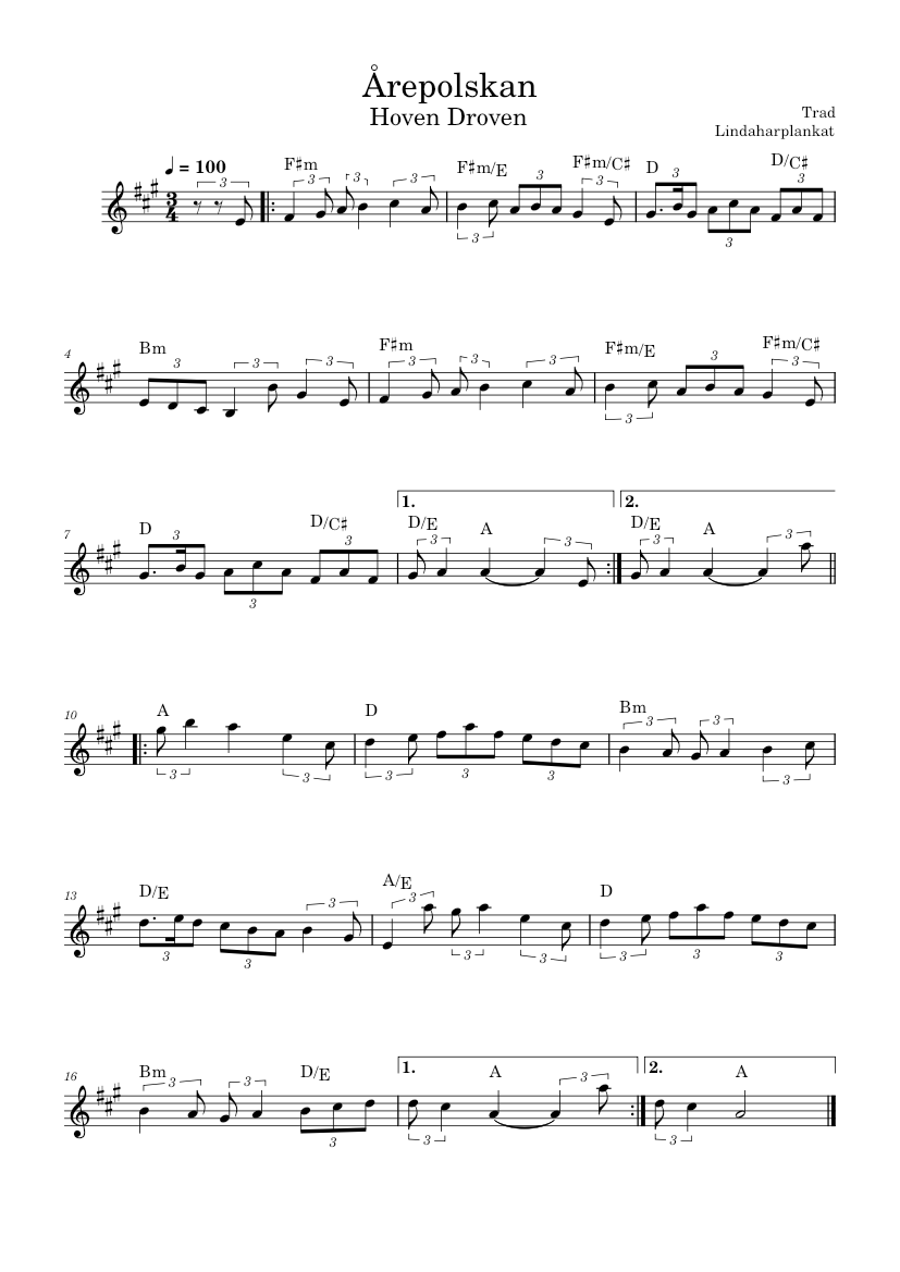 YngwieMalmsteen,SeventhSign,bandscore楽譜 Hoven Droven - Årepolskan Sheet Music with Chords for Flute (Solo
