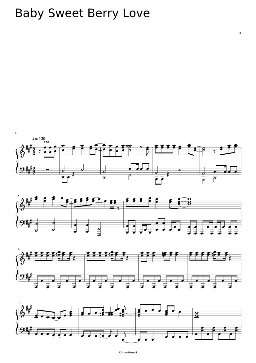 Baby Sweet Berry Love Sheet music for Piano (Solo) | Musescore.com