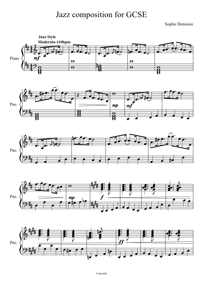 Jazz Composition Sheet music for Piano (Solo) | Musescore.com