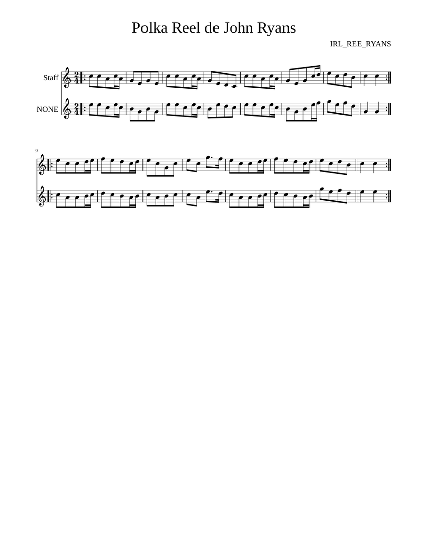 Polka Reel de John Ryans Sheet music | Musescore.com