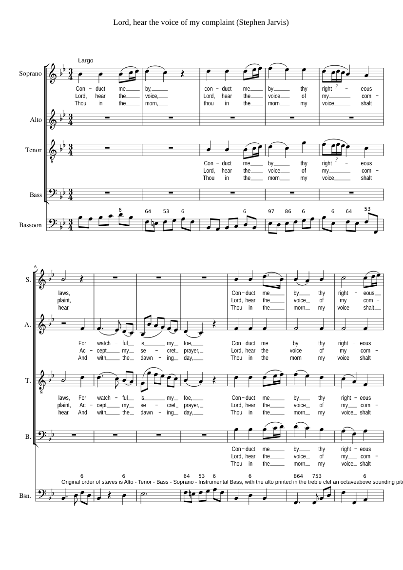 Lord hear the voice of my complaint