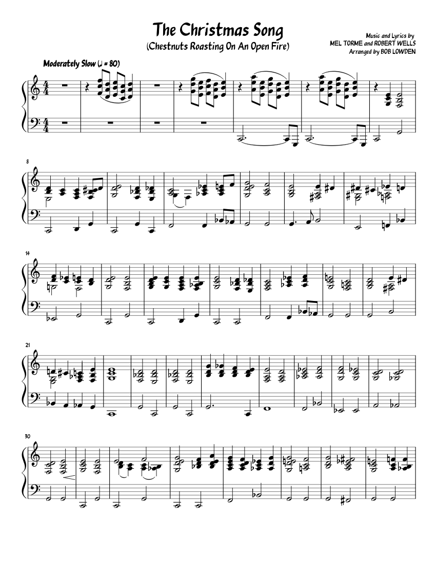 The Christmas Song Sheet music for Piano (Solo) | Musescore.com