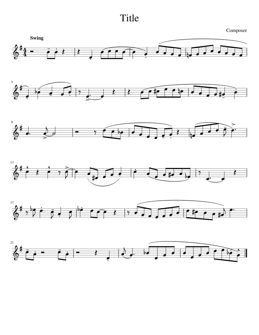 Big swing face solo Sheet music for Trumpet (In B Flat) (Solo) | Download  and print in PDF or MIDI free sheet music | Musescore.com