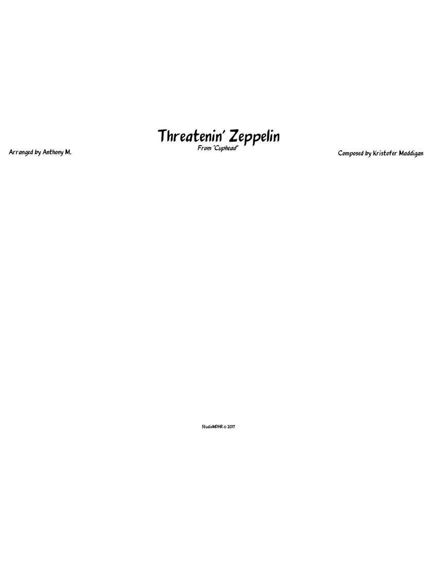 Threatenin Zeppelin Sheet Music For Piano Trumpet In B Flat Trombone Drum Group More Instruments Mixed Ensemble Musescore Com
