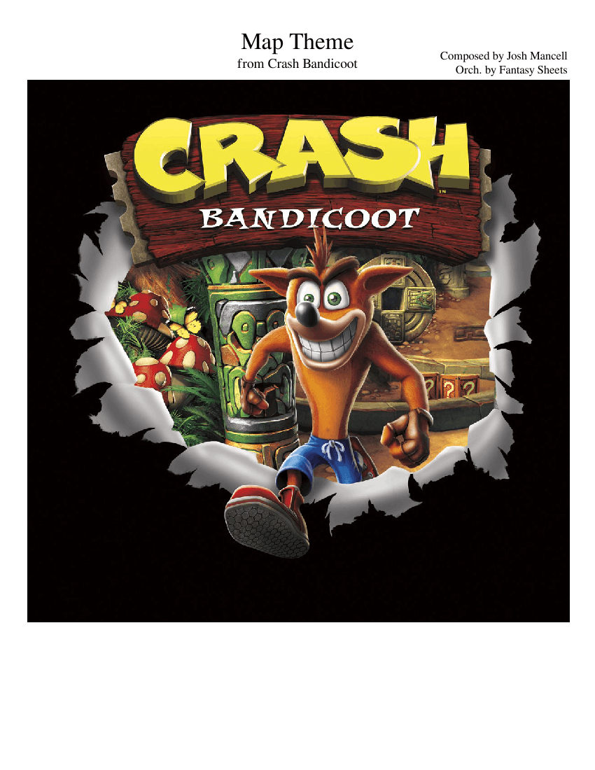 Crash Bandicoot Map Theme Sheet music for Saxophone baritone, Guitar