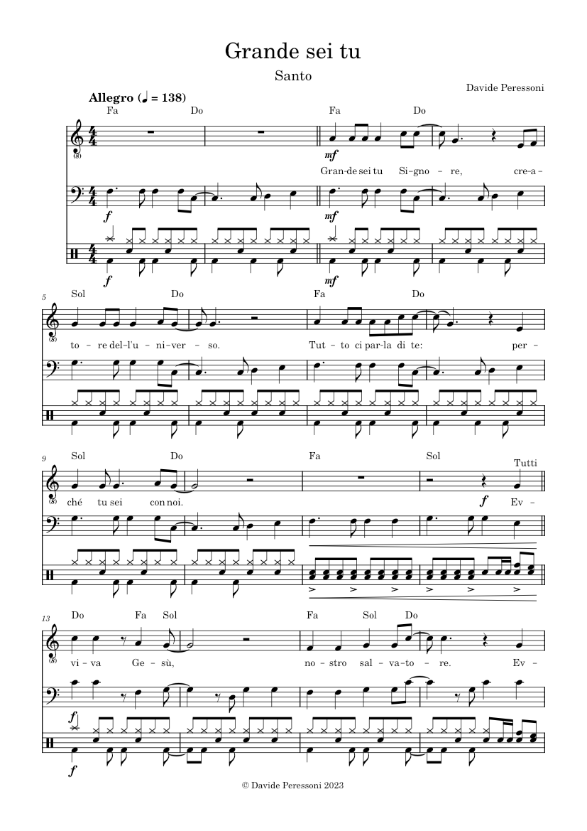 grande-sei-tu-sheet-music-and-tab-with-chords-for-guitar-bass-guitar