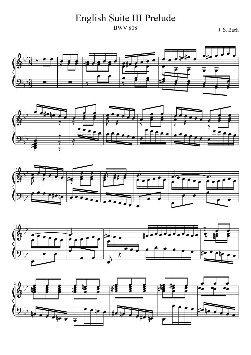English Suite No.3 in G minor BWV 808