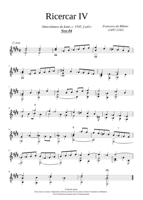 Francesco da Milano sheet music | Play, print, and download in PDF or MIDI  sheet music on Musescore.com