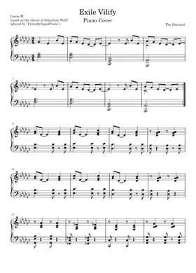 Free Exile Vilify by The National sheet music | Download PDF or print on  Musescore.com