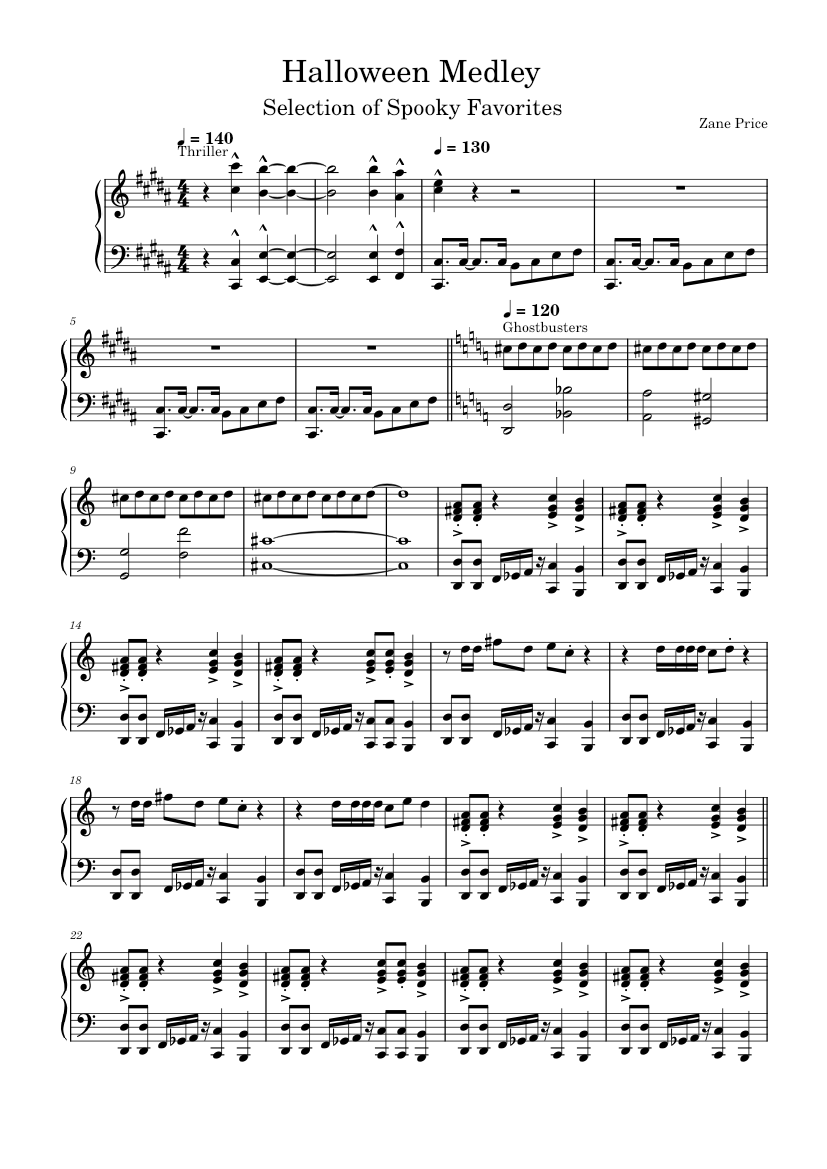 Halloween Medley Sheet music for Piano (Solo) | Musescore.com