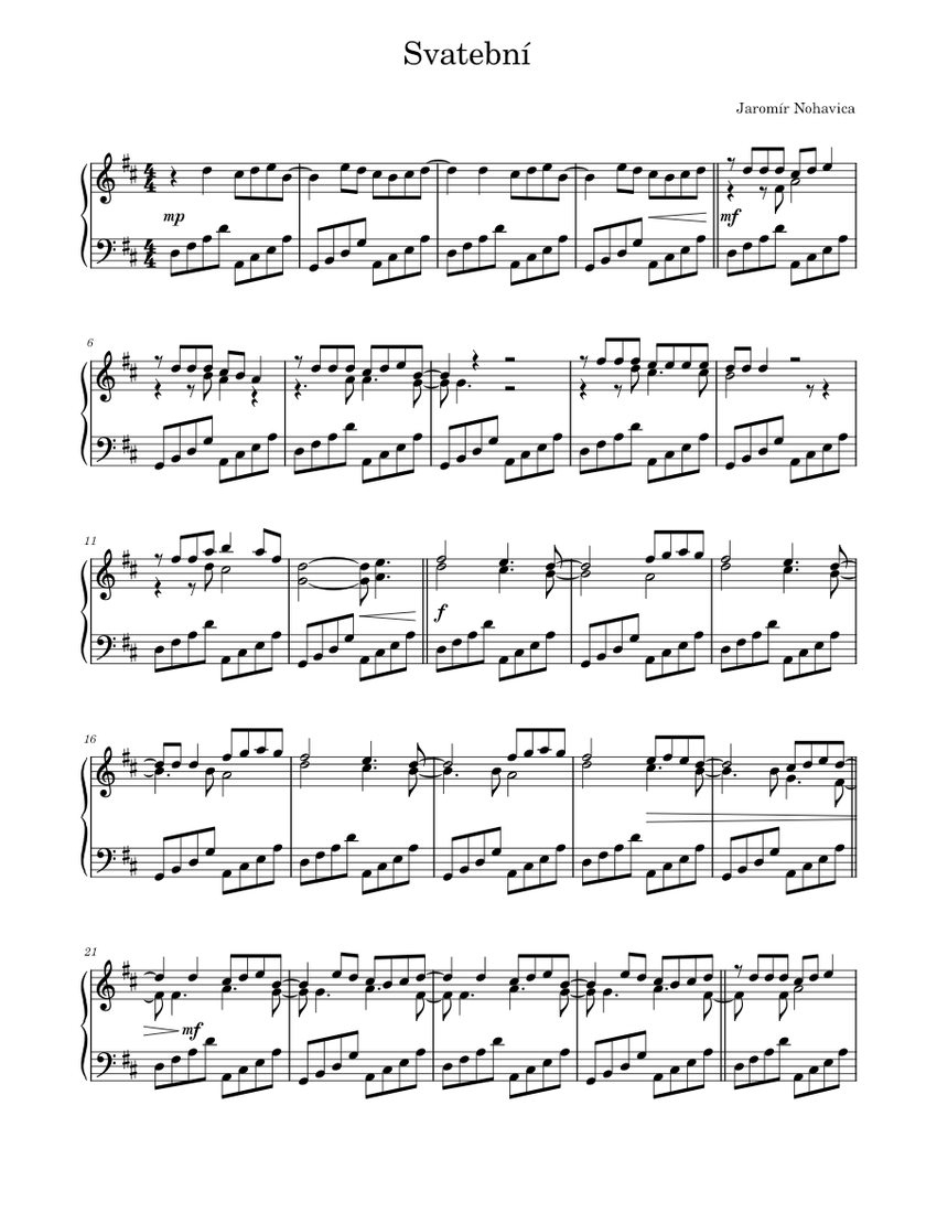 Svatební Sheet music for Piano (Solo) | Musescore.com
