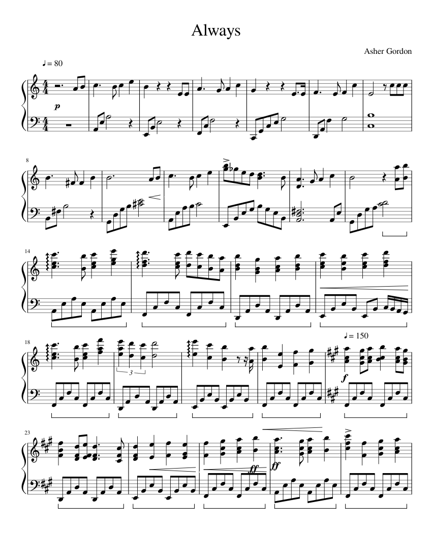 Always Sheet music for Piano (Solo) | Musescore.com