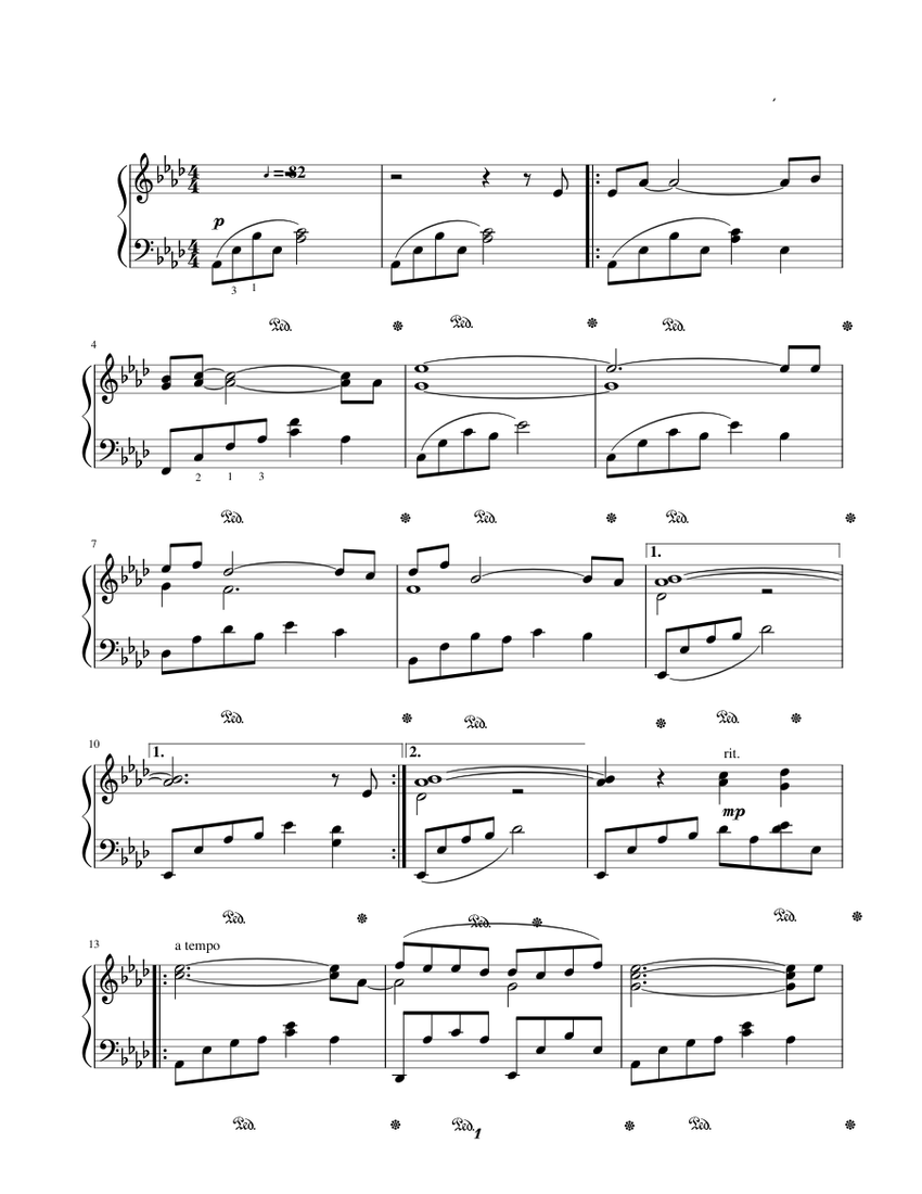 Comme au premier jour - André Gagnon Sheet music for Piano (Solo) | Musescore.com