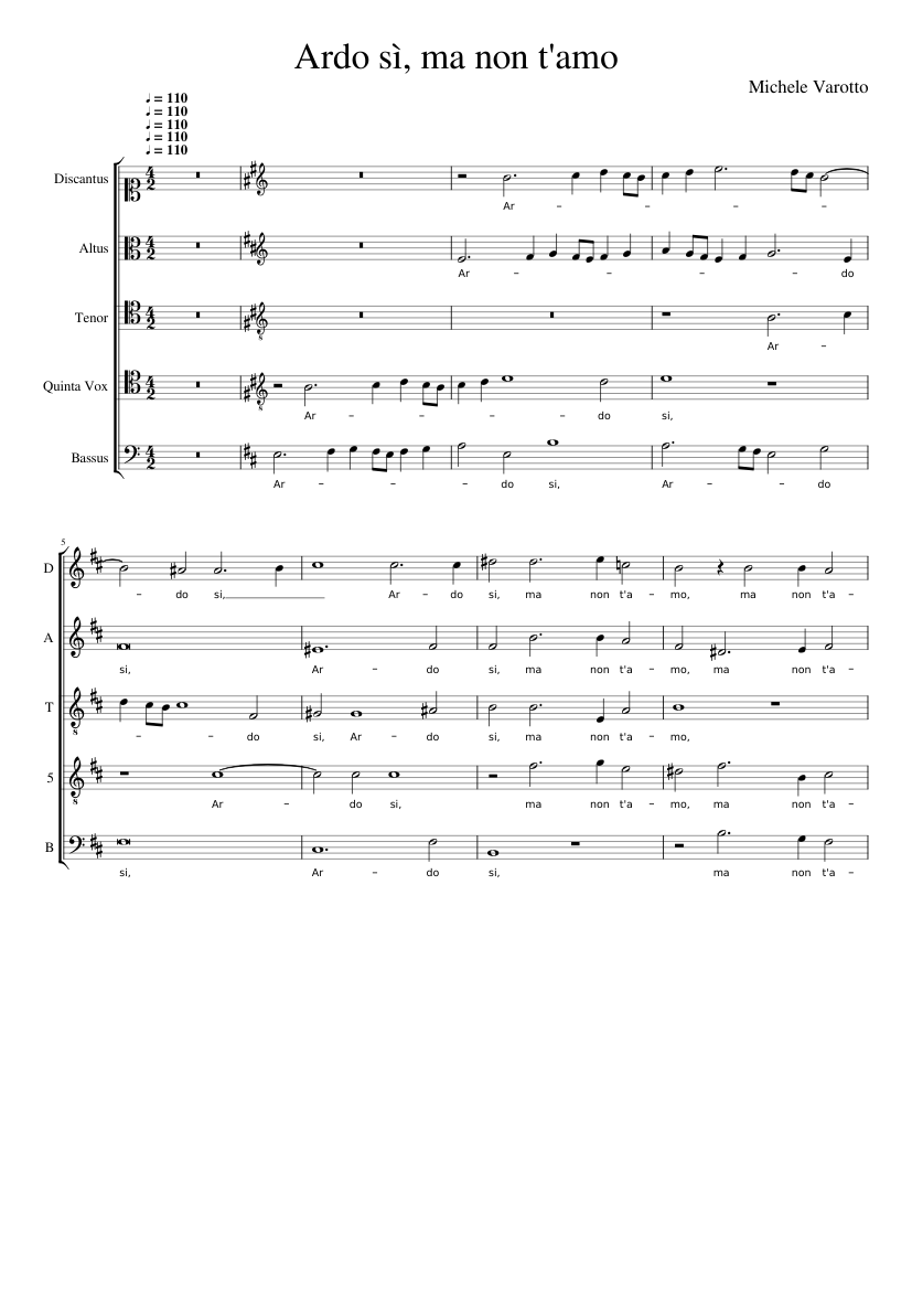 Ardo sì ma non t'amo