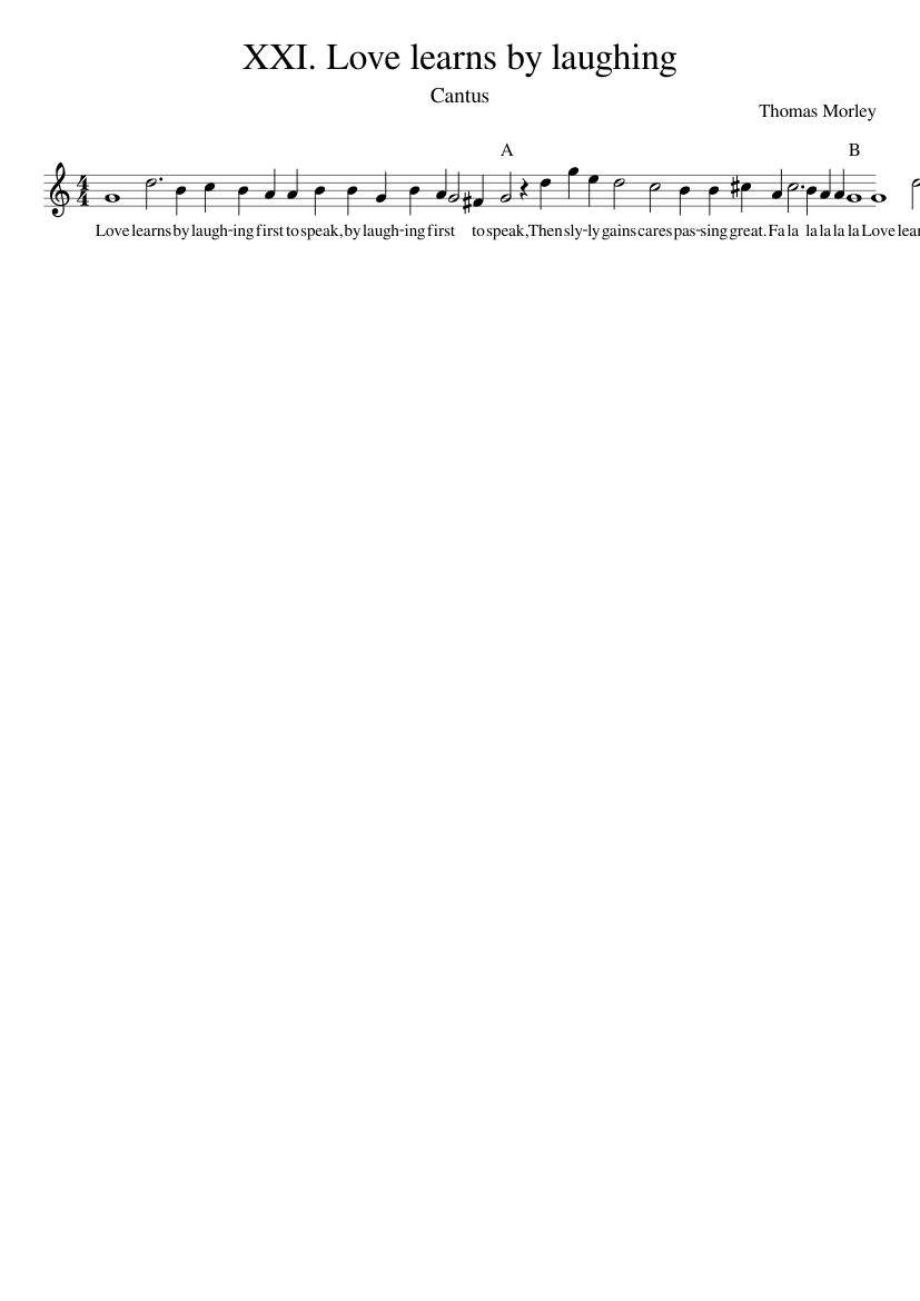 XXI. Love learns by laughing