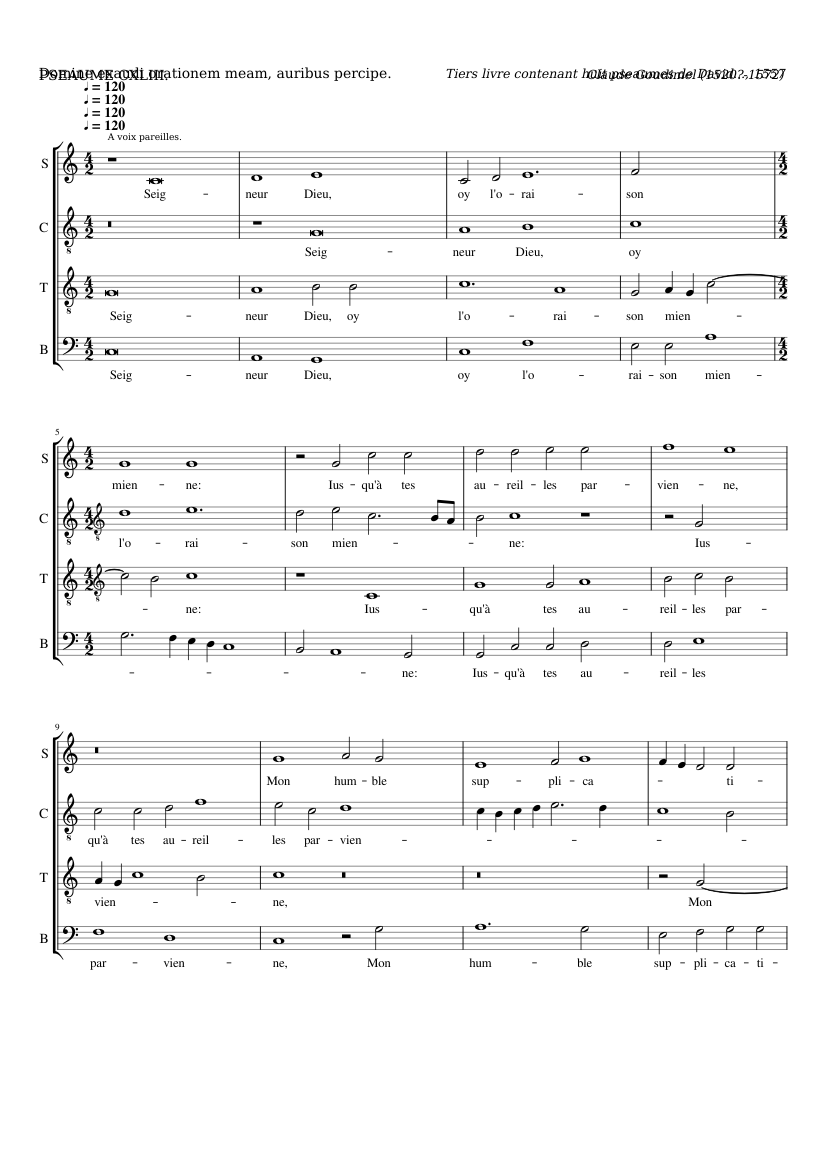 Seigneur Dieu oy l'oraison mienne