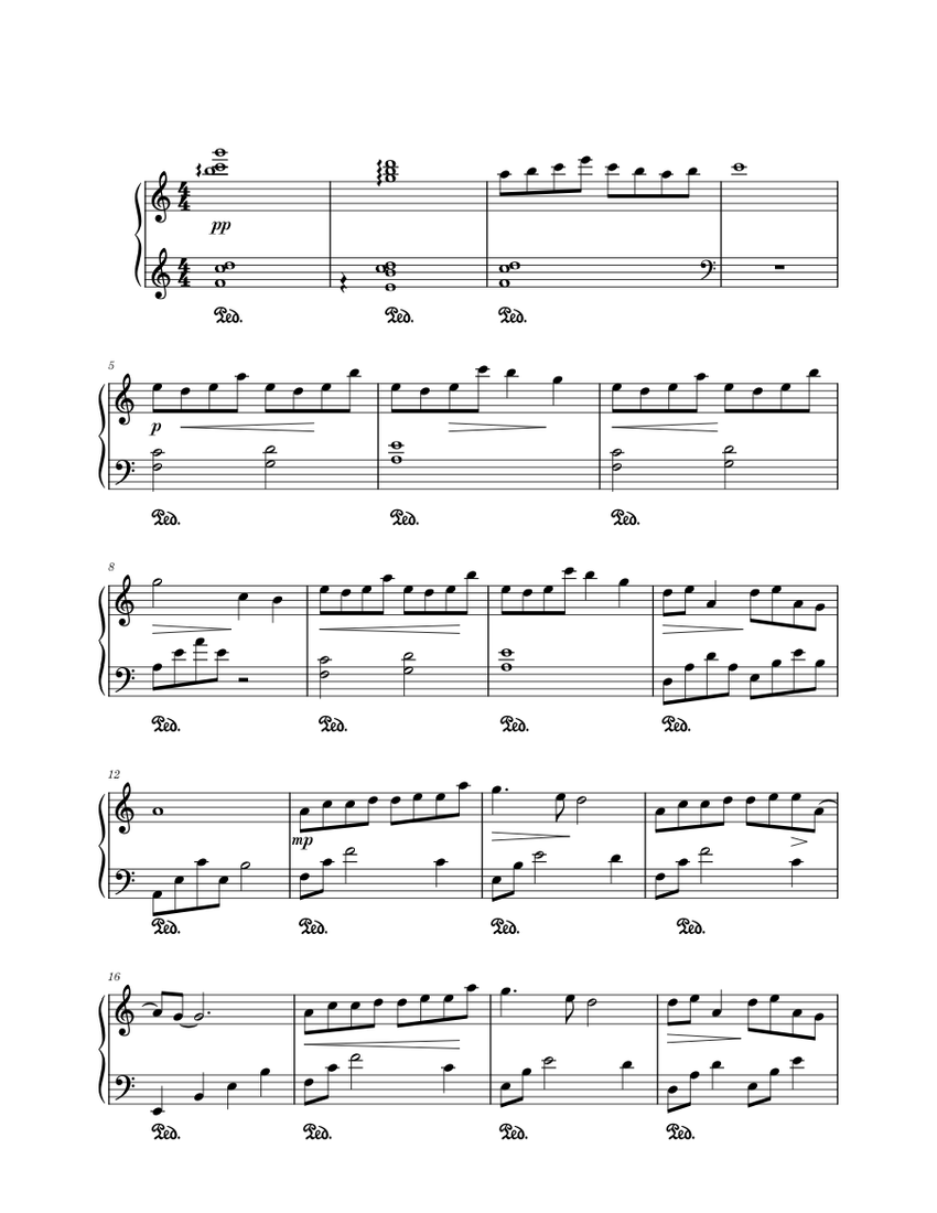 Big Fish – Shen Zhou 大鱼 Sheet music for Piano (Solo) | Musescore.com