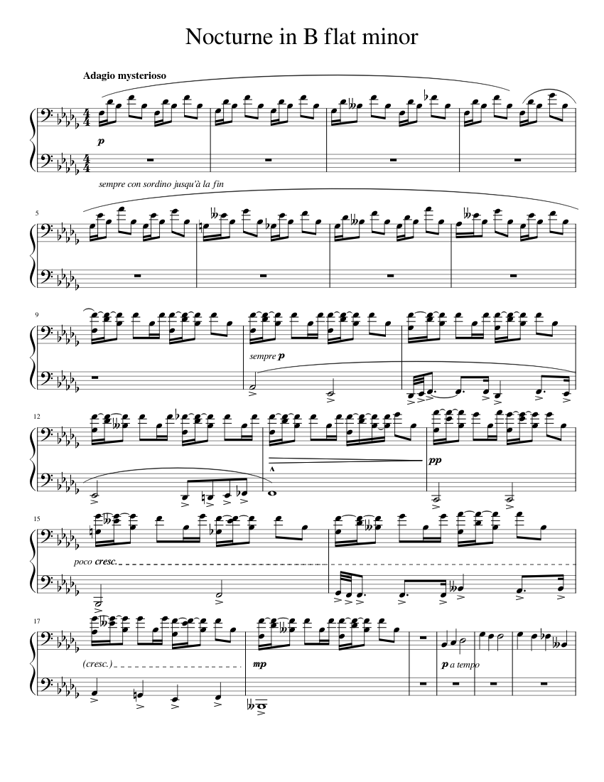 Nocturne in B flat minor Sheet music for Piano (Solo) | Musescore.com