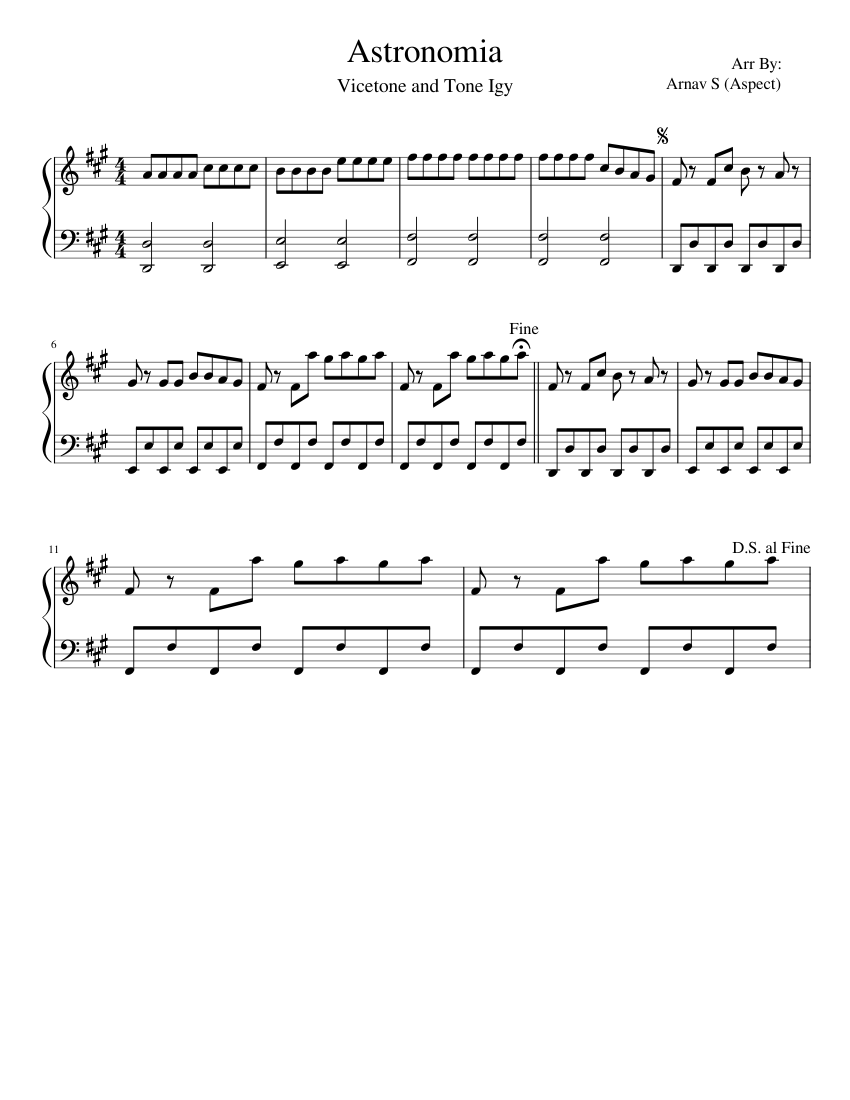 Dancing Funeral Meme Song- Astronomia- Piano Sheet music ...