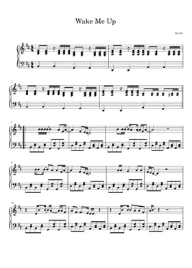 Wake Me Up – Avicii Sheet music for Piano (Solo) | Musescore.com