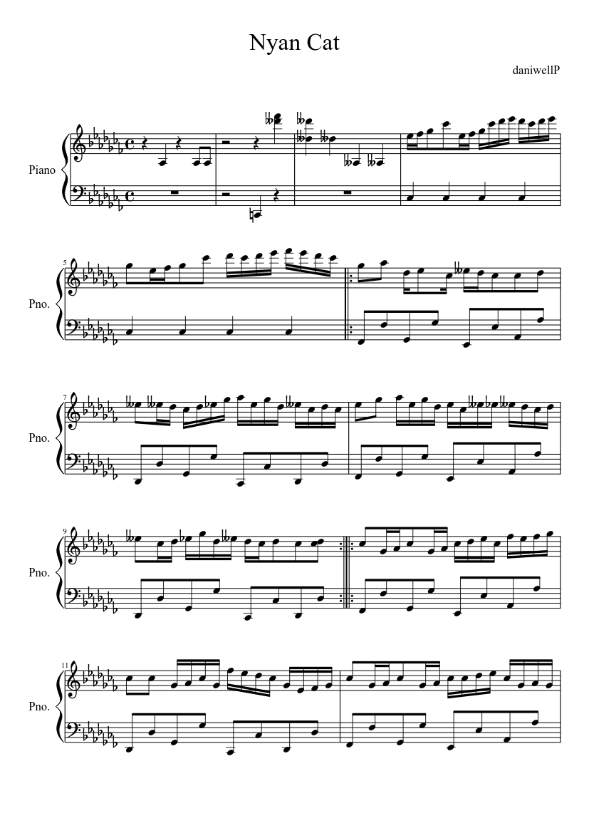Nyan Cat Sheet music for Piano (Solo) | Musescore.com