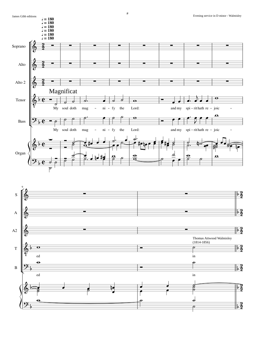 Magnificat and Nunc dimittis in d minor