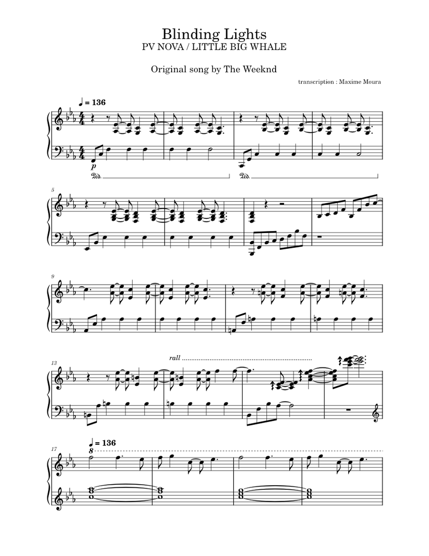 Blinding Lights – The Weeknd LittleBigWhale & PV Nova - Piano solo ...
